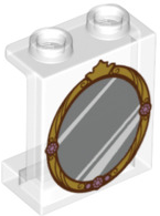 Panel 1 x 2 x 2 with Side Supports - Hollow Studs with Gold Vanity Mirror Pattern