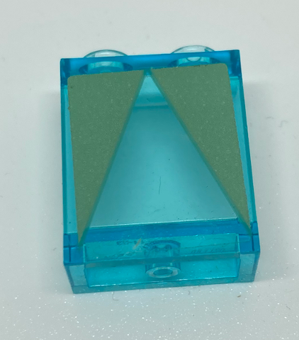 Panel 1 x 2 x 2 with Side Supports - Hollow Studs with Sand Green Triangles Pattern (Sticker) - Set 41068