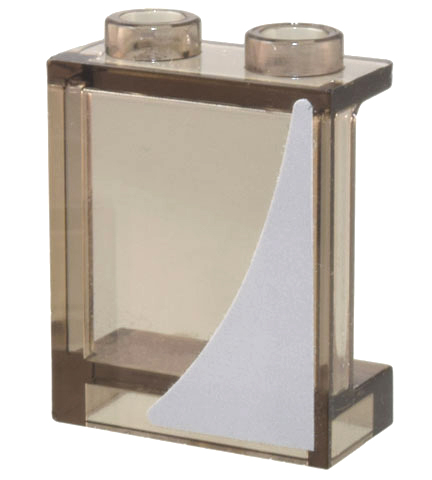 Panel 1 x 2 x 2 with Side Supports - Hollow Studs with Light Bluish Gray Curved Triangle Pattern Model Left Side (Sticker) - Set 10262