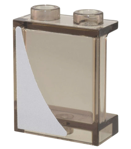 Panel 1 x 2 x 2 with Side Supports - Hollow Studs with Light Bluish Gray Curved Triangle Pattern Model Right Side (Sticker) - Set 10262