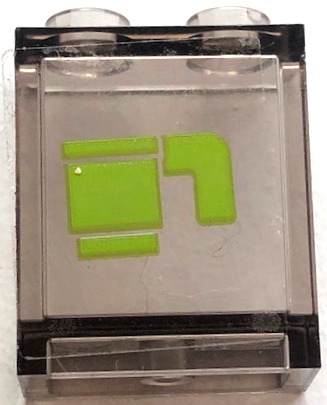 Panel 1 x 2 x 2 with Side Supports - Hollow Studs with Lime Cup Pattern (Sticker) - Set 60337