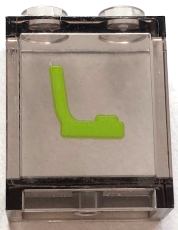 Panel 1 x 2 x 2 with Side Supports - Hollow Studs with Lime Seat / Chair Pattern (Sticker) - Set 60337