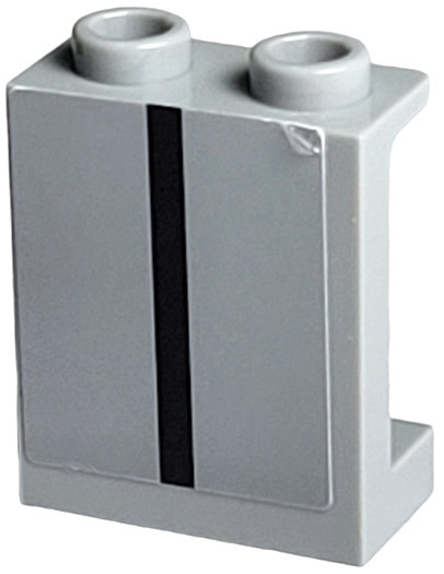 Panel 1 x 2 x 2 with Side Supports - Hollow Studs with Black Stripe Pattern (Sticker) - Set 75881