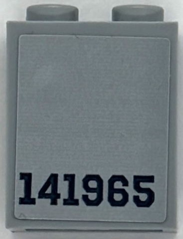 Panel 1 x 2 x 2 with Side Supports - Hollow Studs with Dark Bluish Gray '141965' Pattern (Sticker) - Set 76294