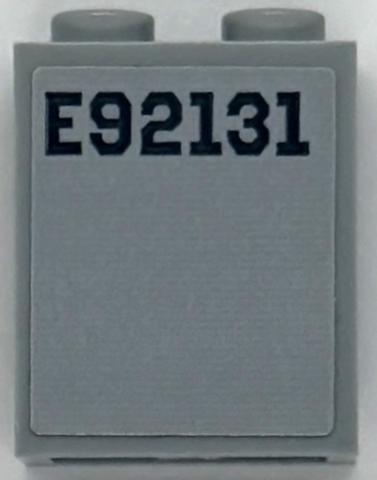 Panel 1 x 2 x 2 with Side Supports - Hollow Studs with Dark Bluish Gray 'E92131' Pattern (Sticker) - Set 76294