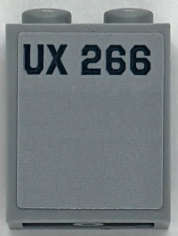 Panel 1 x 2 x 2 with Side Supports - Hollow Studs with Dark Bluish Gray 'UX 266' Pattern (Sticker) - Set 76294