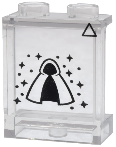 Panel 1 x 2 x 2 with Side Supports - Hollow Studs with Black Triangle, Cloak and Sparkles Pattern