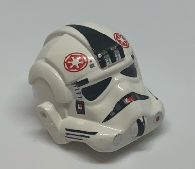 Minifigure, Headgear Helmet SW Stormtrooper Type 2, AT-AT Driver Red Imperial Logo Pattern