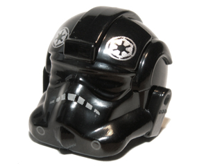 Minifigure, Headgear Helmet SW Stormtrooper Type 2, TIE Defender Pilot Pattern