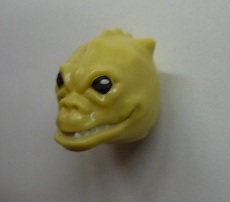 Minifigure, Head, Modified SW Saurin / Trandoshan with Black Eyes and White Pupils Pattern (Hrchek Kal Fas)