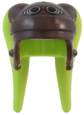 Minifigure, Headgear Headdress SW Twi'lek with Dark Brown Helmet, Silver Goggles, and White Circles Pattern (Hera Syndulla)