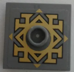 Plate, Modified 2 x 2 with Groove and 1 Stud in Center with Gold Arkenstone Pattern (Sticker) - Set 79018