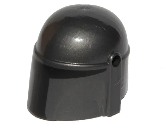 Minifigure, Headgear Helmet with Holes, SW Mandalorian with Black Visor Pattern