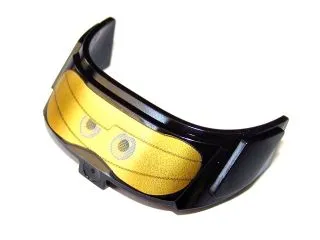 Glass for Aircraft Fuselage Curved Forward 6 x 10 Top with Blue Eyes and Gold Goggles Pattern
