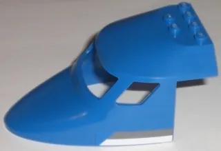 Aircraft Fuselage Forward Top Curved 6 x 10 x 4 with 3 Window Panes with White and Dark Gray Stripes Pattern on Both Sides (Stickers) - Set 3222