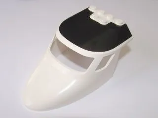 Aircraft Fuselage Forward Top Curved 6 x 10 x 4 with 3 Window Panes with Black Roof Pattern