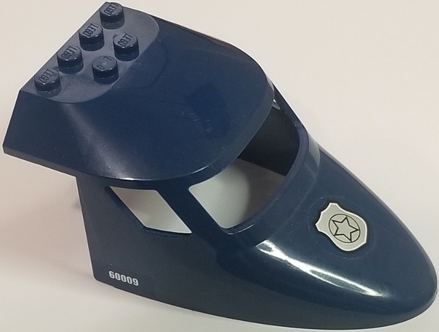 Aircraft Fuselage Forward Top Curved 6 x 10 x 4 with 3 Window Panes with Silver Badge on Front and '60009' Pattern on Both Sides (Stickers) - Set 60009