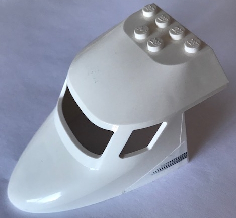 Aircraft Fuselage Forward Top Curved 6 x 10 x 4 with 3 Window Panes with Black Dotted Stripe Pattern on Both Sides (Stickers) - Set 60102