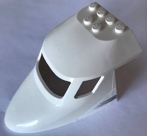 Aircraft Fuselage Forward Top Curved 6 x 10 x 4 with 3 Window Panes with Black Dotted Stripe Pattern on Both Sides (Stickers) - Set 60102