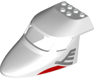 Aircraft Fuselage Forward Top Curved 6 x 10 x 4 with 3 Window Panes with Metallic Silver Airline Bird Pattern on Both Sides