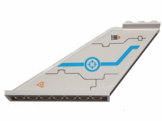 Tail 12 x 2 x 5 with Dark Azure Stripe and Target Pattern Model Left (Sticker) - Set 70701