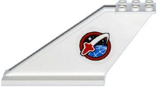 Tail 12 x 2 x 5 with Space Shuttle Logo Pattern on Both Sides (Stickers) - Set 60080