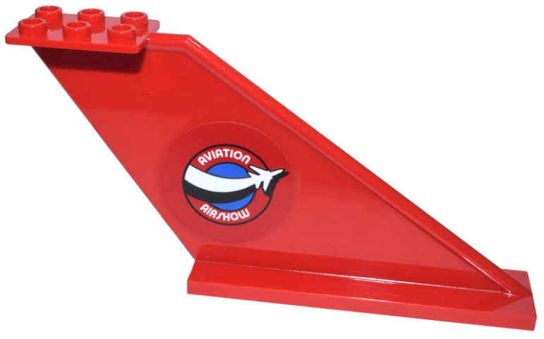 Tail 12 x 2 x 5 with White 'AVIATION AIRSHOW' and Airplane with Contrail Pattern on Both Sides (Stickers) - Set 60103