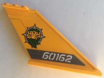 Tail 12 x 2 x 5 with Jungle Logo and '60162' on Dark Bluish Gray Stripe Pattern on Both Sides (Stickers) - Set 60162