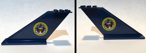 Tail 12 x 2 x 5 with Deep Sea Logo with Silver Anchor and Red Tentacle on Yellow Circle Pattern on Both Sides (Stickers) - Set 60096