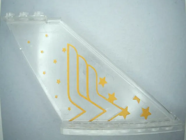 Tail 12 x 2 x 5 with Gold Stars and Wonder Woman Logo Right Half Pattern Model Left Side (Sticker) - Set 41239