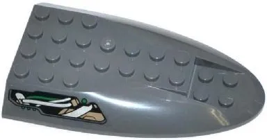 Aircraft Fuselage Aft Section Curved Top 6 x 10 with Green and Silver Cables Pattern Model Left Side (Sticker) - Set 76009