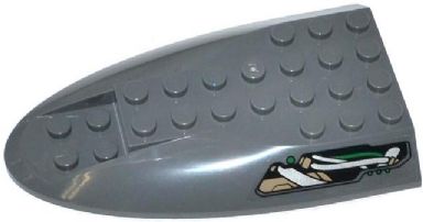 Aircraft Fuselage Aft Section Curved Top 6 x 10 with Green and Silver Cables Pattern Model Right Side (Sticker) - Set 76009