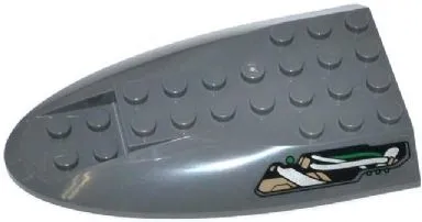 Aircraft Fuselage Aft Section Curved Top 6 x 10 with Green and Silver Cables Pattern Model Right Side (Sticker) - Set 76009