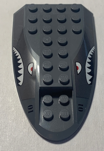 Aircraft Fuselage Aft Section Curved Top 6 x 10 with Shark Face and '01' Pattern on Both Sides (Stickers) - Set 70613