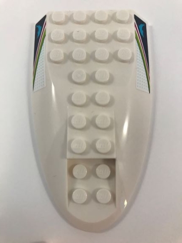 Aircraft Fuselage Aft Section Curved Top 6 x 10 with Dolphin on Dark Blue Background and Lime and Magenta Stripes Pattern on Both Sides (Stickers) - Set 41316