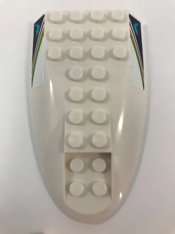 Aircraft Fuselage Aft Section Curved Top 6 x 10 with Dolphin on Dark Blue Background and Lime and Magenta Stripes Pattern on Both Sides (Stickers) - Set 41316