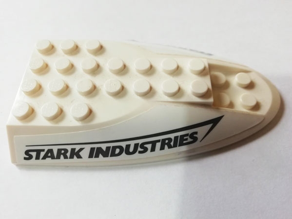 Aircraft Fuselage Aft Section Curved Top 6 x 10 with Black 'STARK INDUSTRIES' Logo Pattern on Both Sides (Stickers) - Set 76130
