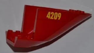 Aircraft Fuselage Aft Section Curved Bottom 6 x 10 with Yellow '4209' Pattern on Both Sides (Stickers) - Set 4209