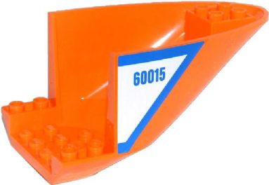 Aircraft Fuselage Aft Section Curved Bottom 6 x 10 with Blue Line and '60015' on White Background Pattern on Both Sides (Stickers) - Set 60015