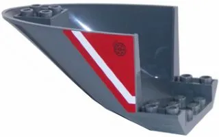 Aircraft Fuselage Aft Section Curved Bottom 6 x 10 with White Line and Fuel Filler Cap on Red Background Pattern on Both Sides (Stickers) - Set 60108