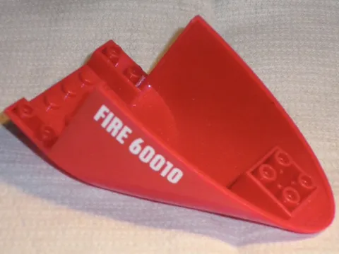 Aircraft Fuselage Aft Section Curved Bottom 6 x 10 with White 'FIRE 60010' Pattern on Both Sides (Stickers) - Set 60010