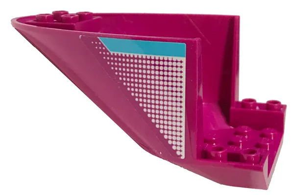 Aircraft Fuselage Aft Section Curved Bottom 6 x 10 with Medium Azure Stripe and White Fading Dots Pattern Model Left Side (Sticker) - Set 41317