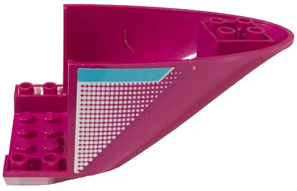 Aircraft Fuselage Aft Section Curved Bottom 6 x 10 with Medium Azure Stripe and White Fading Dots Pattern Model Right Side (Sticker) - Set 41317