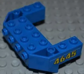 Train Front Sloping Base with 4 Studs with Yellow '4645' Pattern on Both Sides (Stickers) - Set 4645