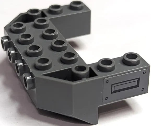 Train Front Sloping Base with 4 Studs with Hatch and Screws Pattern on Both Sides (Stickers) - Set 60010