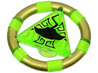 Ring with Center Triangle with Gold Bands and Manta Ray Pattern (Atlantis Treasure Key)