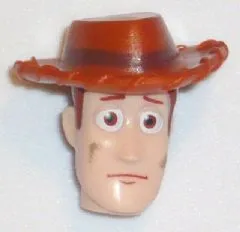 Minifigure, Head, Modified Male with Dark Orange Hat and Dirt Stains Pattern (Woody)