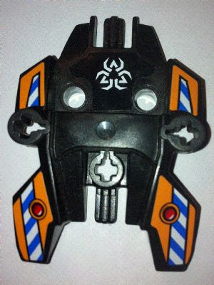 Hero Factory Shield, Type 1 with Rotor and Blue and White Danger Stripes on Orange Background Pattern (Stickers) - Set 7162