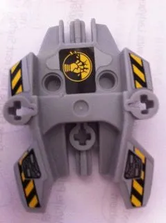 Hero Factory Shield Type 1 with Fist Facing Right and Black and Yellow Danger Stripes Pattern (Stickers) - Set 7157