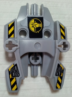 Hero Factory Shield Type 1 with Fist Facing Left and Black and Yellow Danger Stripes Pattern (Stickers) - Set 7157